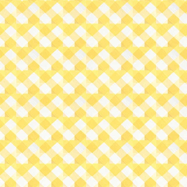 Photo yellow and white gingham checkered pattern background