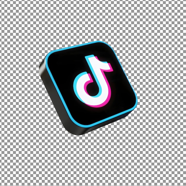 PSD 3d tiktok logo social media app logo png