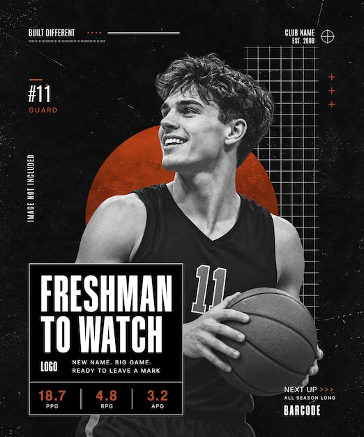 PSD basketball athlete recruitment poster template