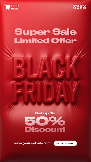 PSD black friday super sale poster template