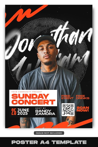 PSD electro music party social media poster