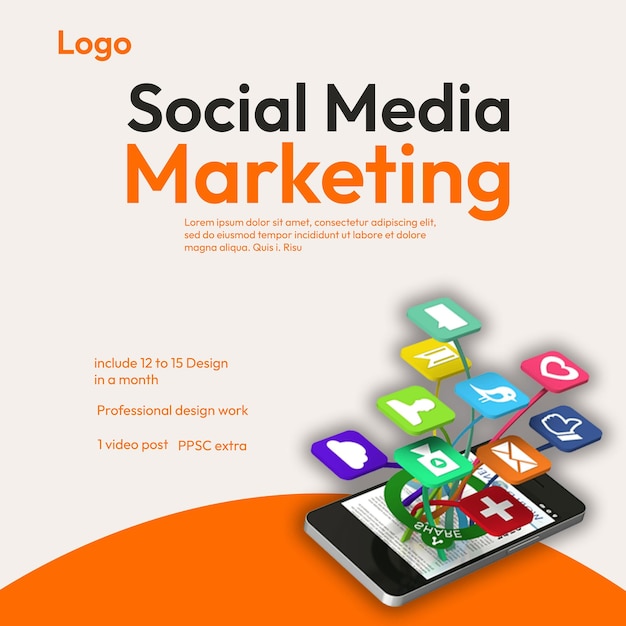 PSD psd a poster for a social media company called social media