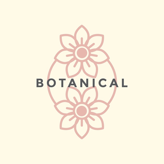 Vector botanical flower luxury organic decoration boutique logo abstract vector design