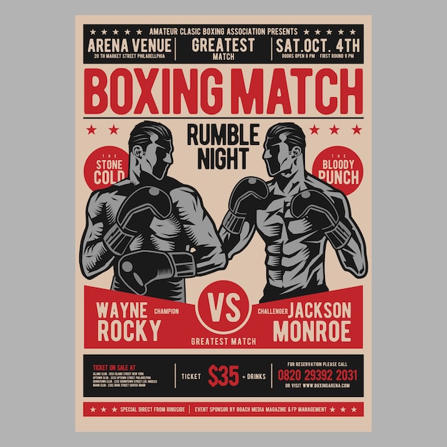 Vector boxing poster flyer