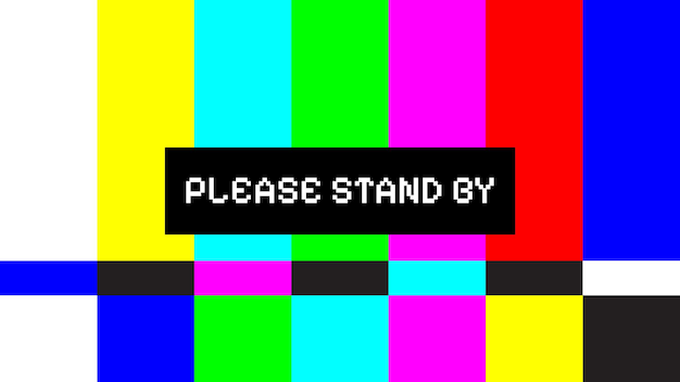 Vector classic television test pattern with please stand by message