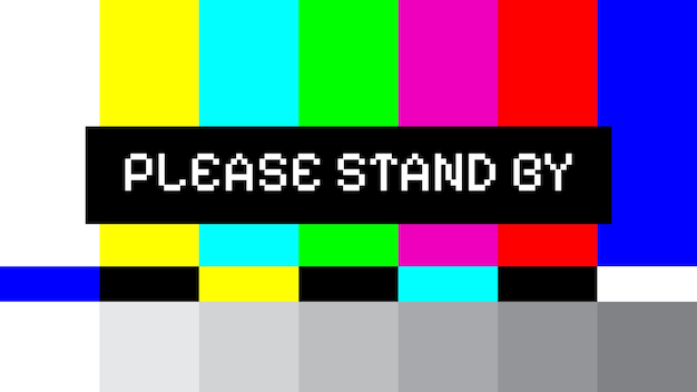 Vector classic tv test pattern with please stand by message