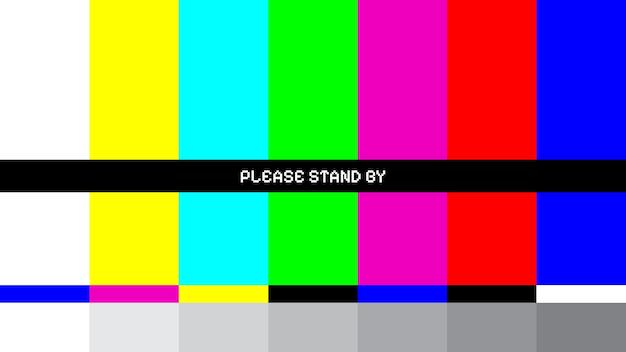 Vector classic tv test pattern with please stand by message