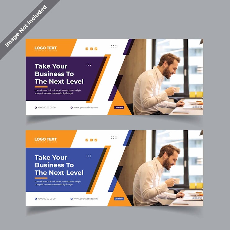 Vector corporate web banners designs templates