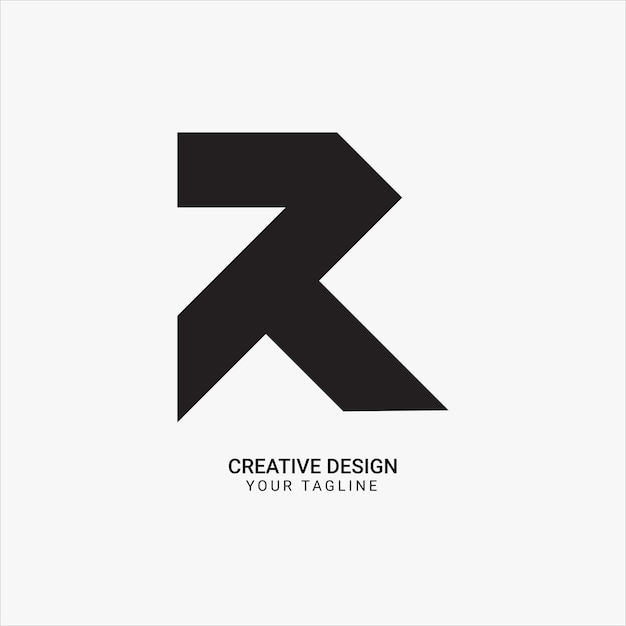 Vector creative 7r or r7 or r flat monogram black bold modern brand unique stylish logo design
