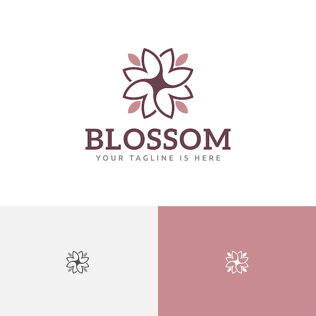 Vector elegant beauty flower floral blossom blooming abstract logo