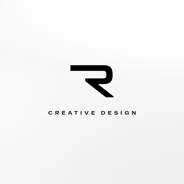 Vector flat minimal r logo design