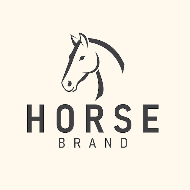 Vector minimalist solid horse logo for brand