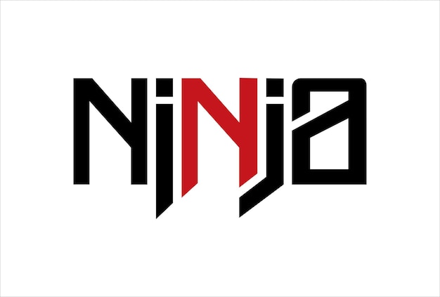 Vector ninja typography logo icon design vector