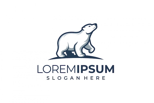 Vector polar bear logo in a minimalist style