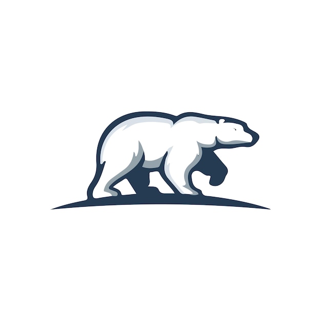 Vector polar bear walking silhouette