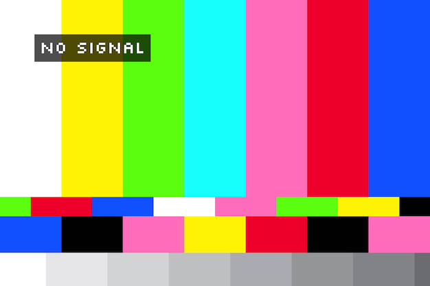 Vector retro no signal screen design vintage screensaver vector illustration