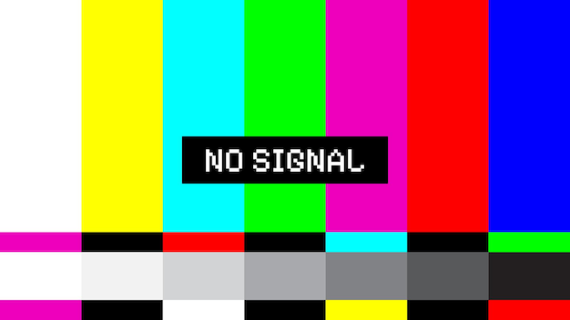 Vector retro television no signal test pattern