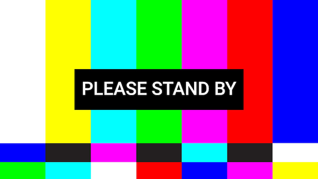 Vector retro tv test pattern with please stand by message