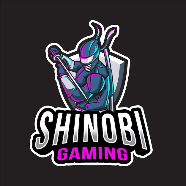 Vector shinobi gaming logo template