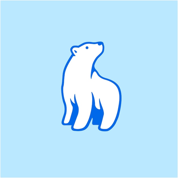 Vector simple cute polar bear logo design