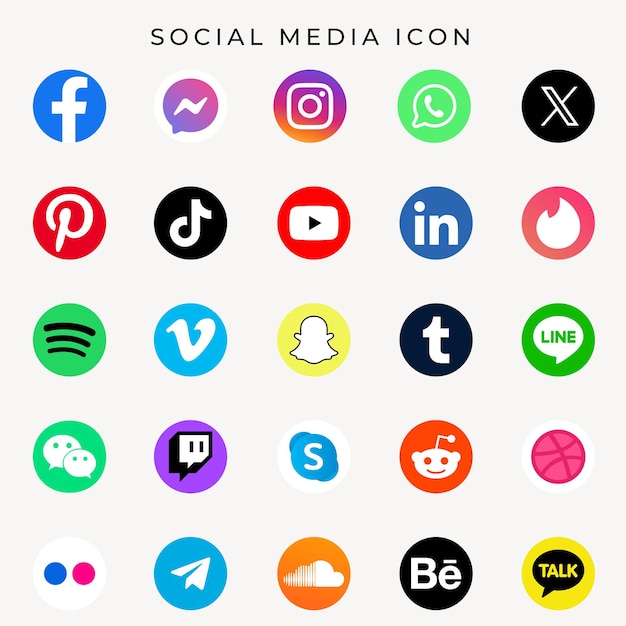 Vector social media logo collection