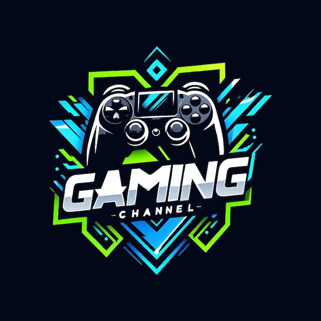 Vector a stylized gaming logo of a game controller vector art illustration