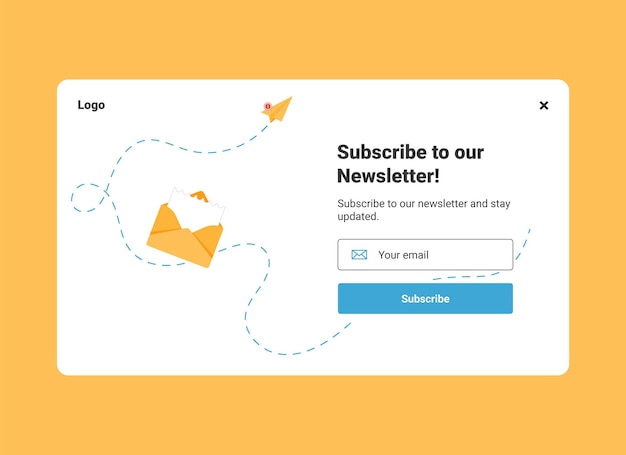 Vector subscribe to newsletter banner template