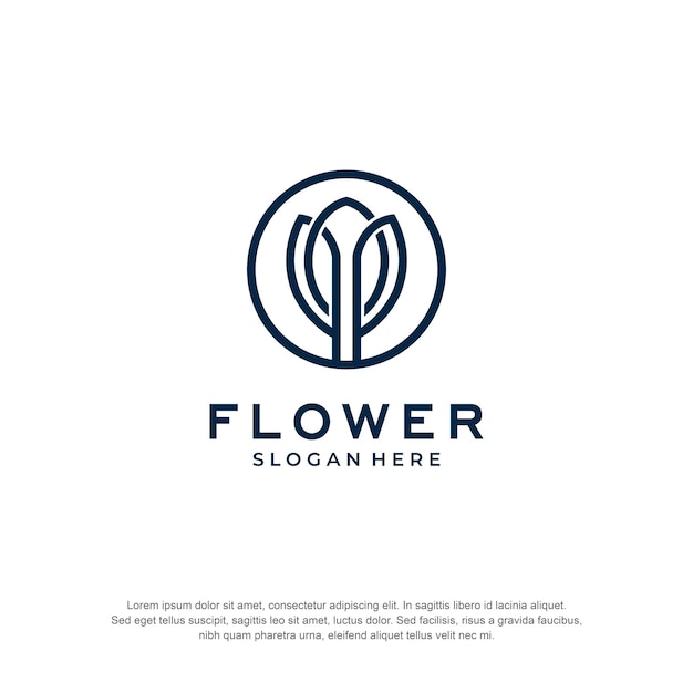Vector tulip flower logo premium vector