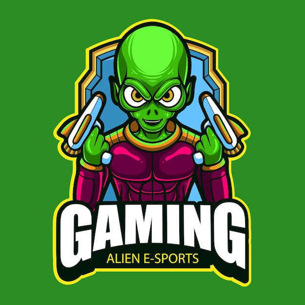 Vector vector alien mascot logo template for esport and sport team