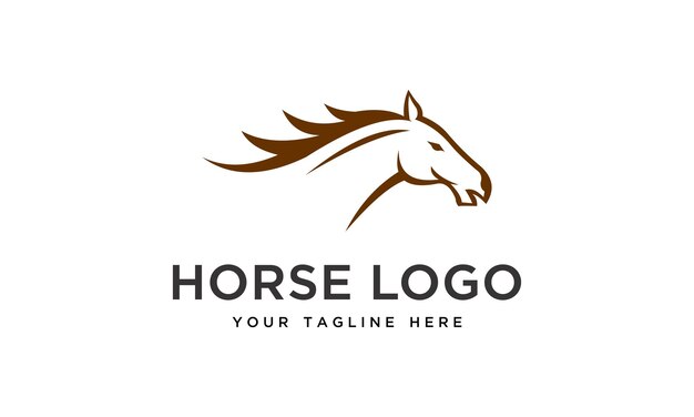 Vector vector horse head line art logo template