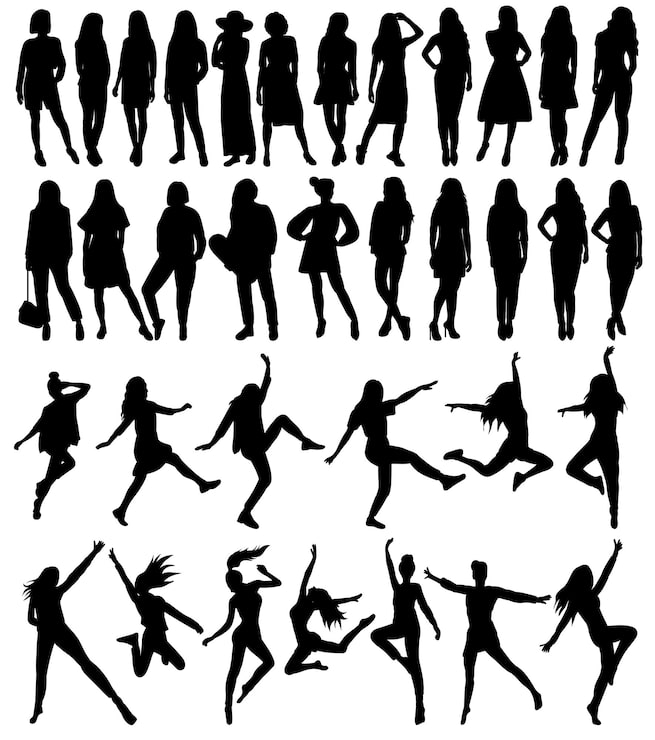 Vector woman silhouette on white background isolated vector
