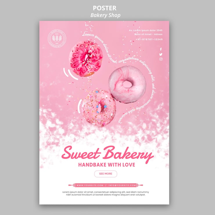 PSD gratuito cartel de panadería
