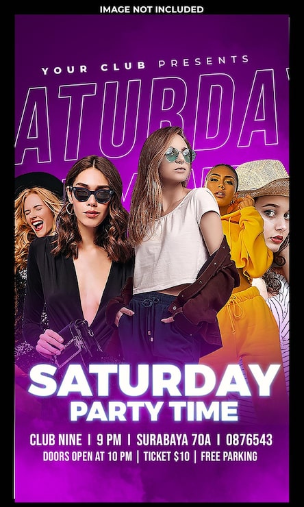 PSD gratuito club dj party flyer publicación en redes sociales