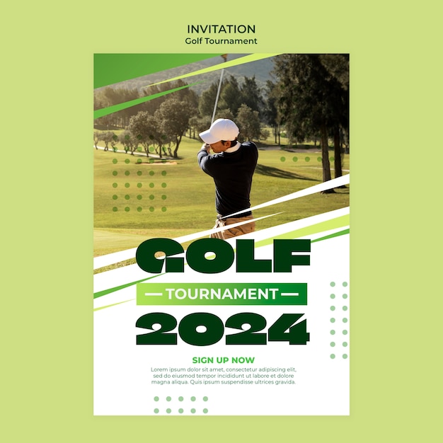 PSD gratuito diseño de plantilla de torneo de golf
