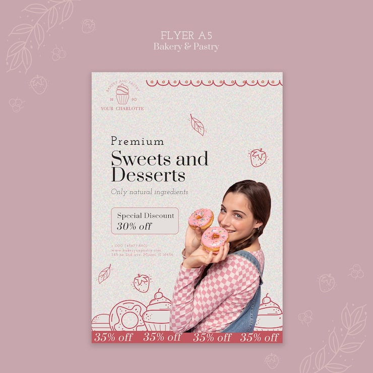 PSD gratuito diseño de plantillas de panadería