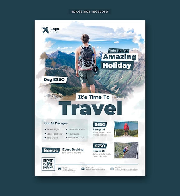 PSD gratuito entrada en las redes sociales de viajes y giras, entrada en instagram o plantilla de banner web