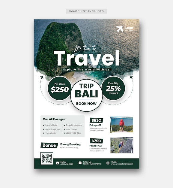 PSD gratuito entrada en las redes sociales de viajes y giras, entrada en instagram o plantilla de banner web