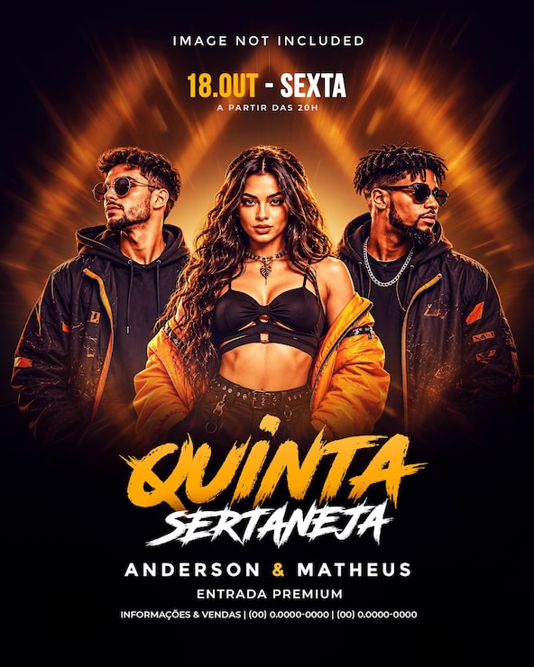 PSD gratuito plantilla de flyer para fiesta sertaneja con diseño de evento musical en rosa neón