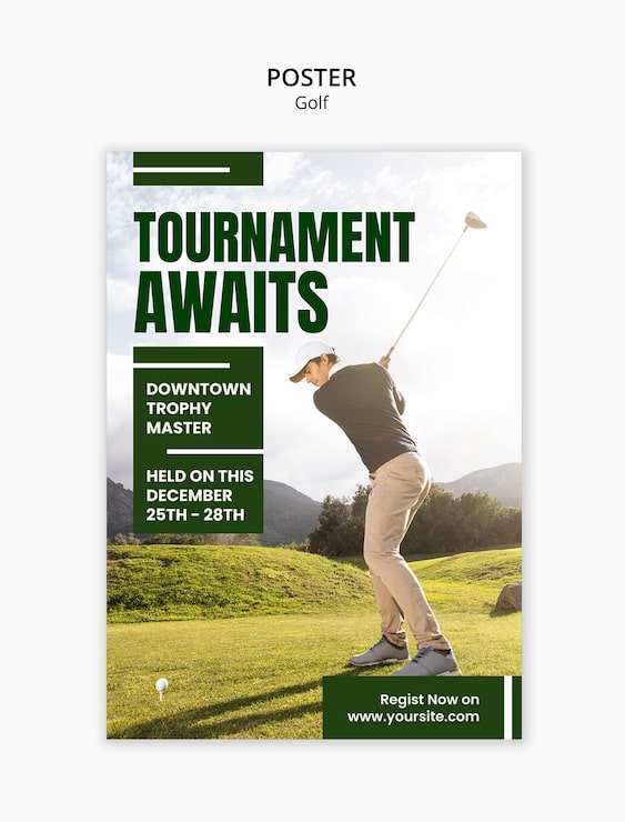 PSD gratuito plantilla de juego de golf