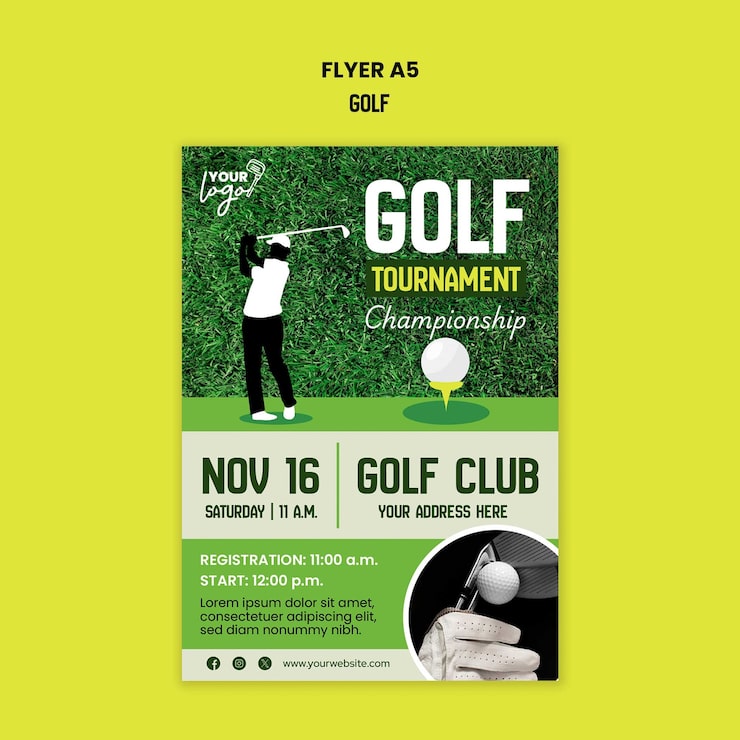 PSD gratuito plantilla de juego de golf