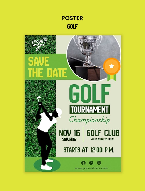PSD gratuito plantilla de juego de golf