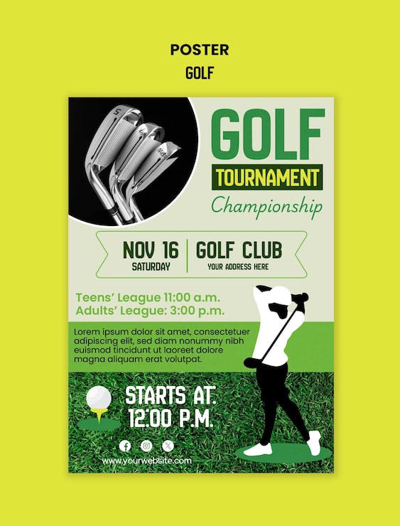 PSD gratuito plantilla de juego de golf