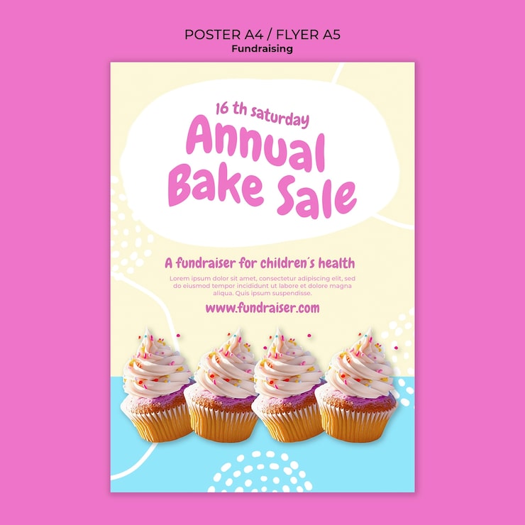 PSD gratuito plantilla de póster de evento de recaudación de fondos