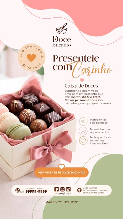 PSD caja de regalo de chocolates gourmet y macarons para ocasiones especiales