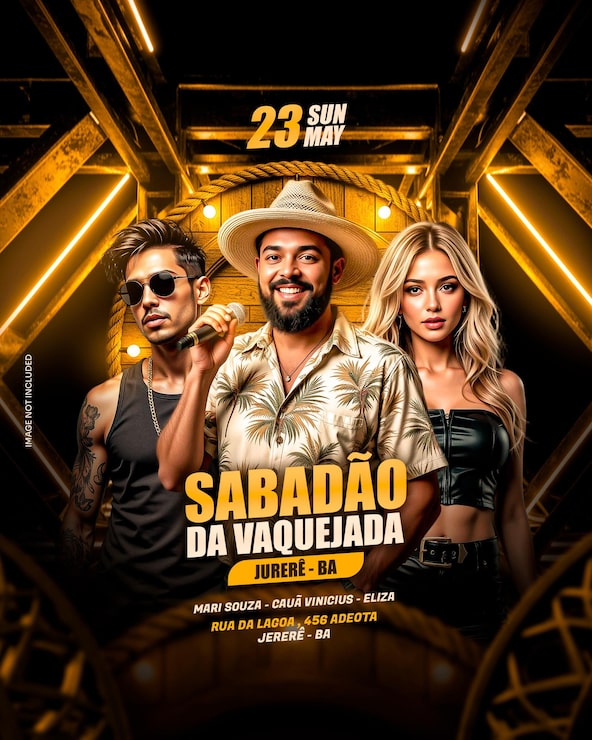 PSD diseño psd de plantilla de flyer para fiesta country vaquejada sertanejo