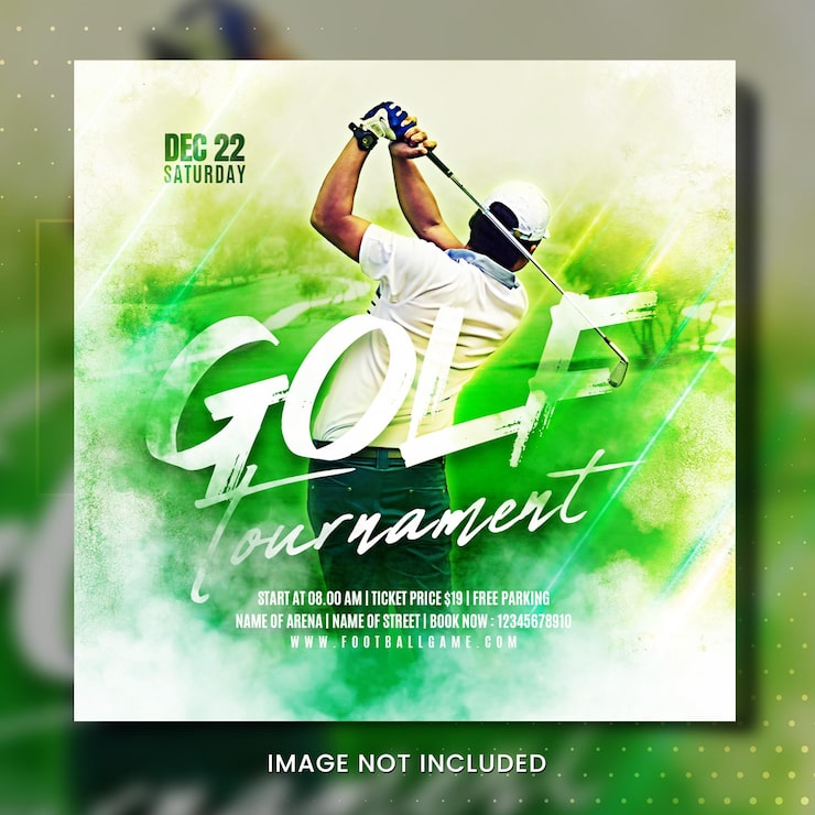 PSD folleto de torneo de golf