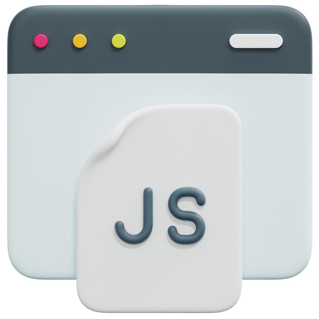 PSD ilustración de icono de procesamiento 3d de javascript