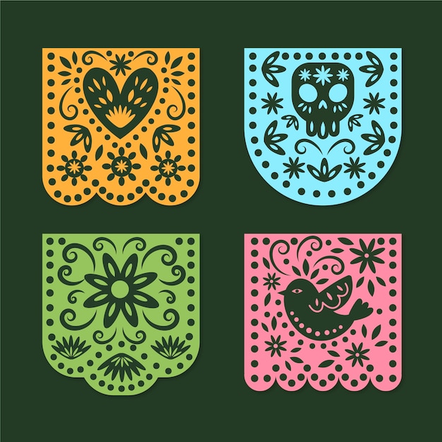 Vector gratuito colección mexicana del empavesado