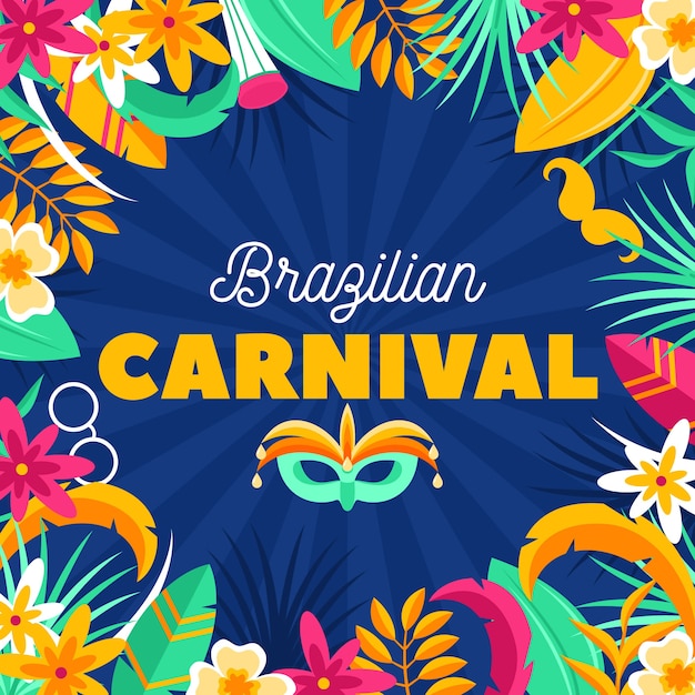 Vector gratuito concepto de carnaval brasileño de diseño plano