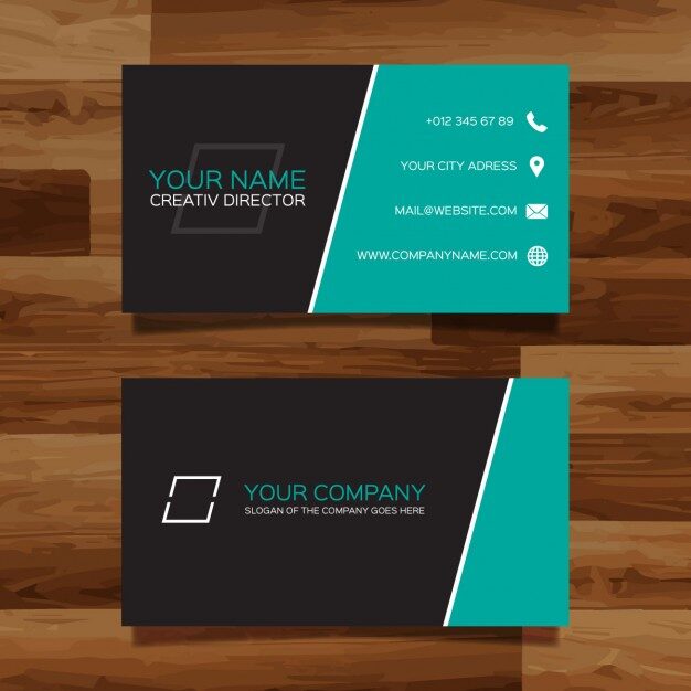 Vector gratuito diseño verde elegante tarjeta de visita